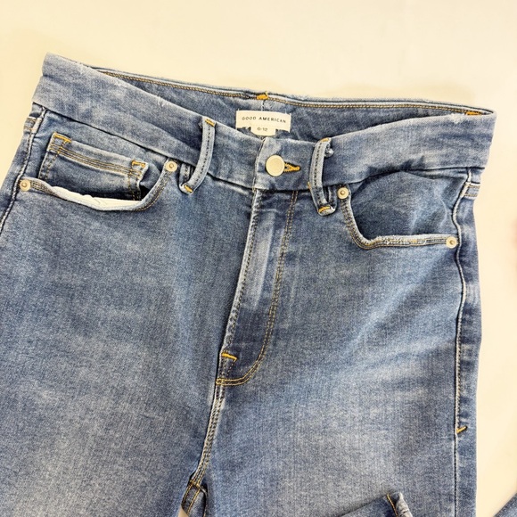 Good American Always Fits Good Legs Straight Mid To High Rise Jeans Indigo 316 - Picture 6 of 14